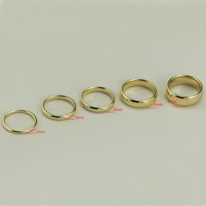 Rockyu タングステンリング ゴールド 鏡面仕上げ シンプル 2mm〜8mm 甲丸 指輪