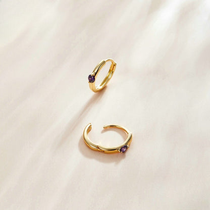 Rockyu ピアス レディース シルバー925 ジルコニア カラー宝石 鏡面仕上げ 円型 リングピアス 金属アレルギー対応 ファッション アクセサリー ギフト