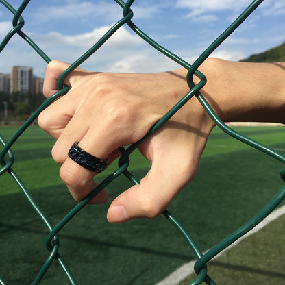 Rockyu 回転チェーンリング メンズ 8mm ステンレス製 喜平デザイン 多色展開