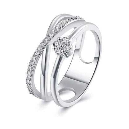 Rockyu 指輪 レディース 18K ピンクゴールド キラキラ おしゃれ リング 華奢デザイン ジュエリー 女性 プレゼント