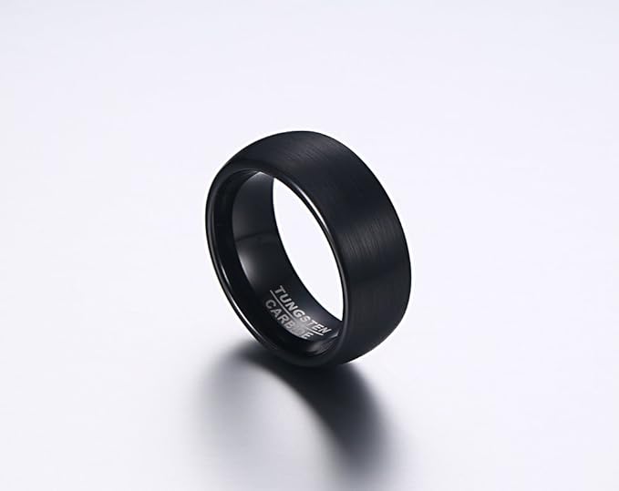 マット甲丸タングステンリング｜Rockyu 男女兼用 6mm/8mm 高耐久シンプル指輪 IPメッキ仕上げ