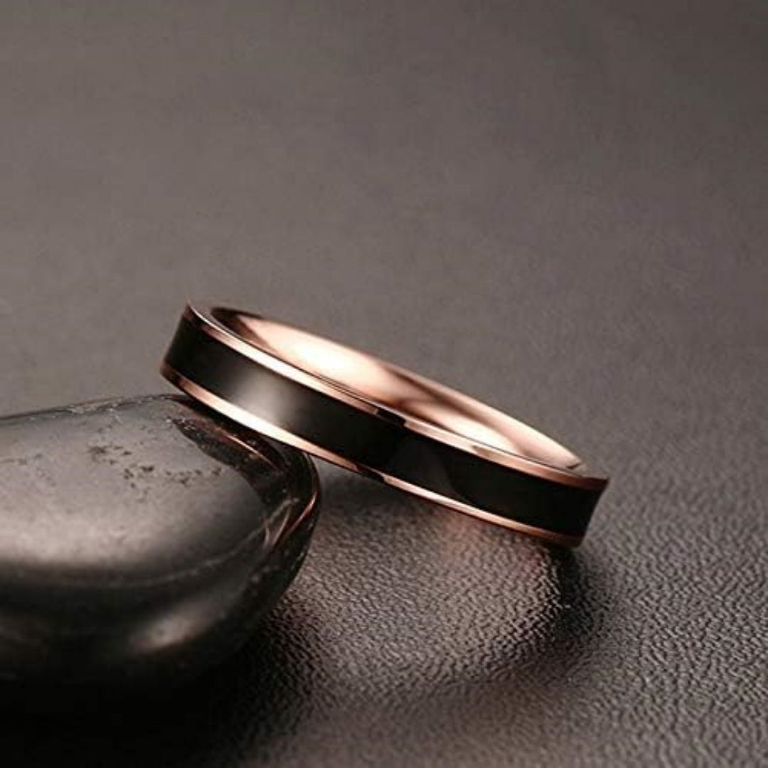 Rockyu シンプルステンレスリング レディース 3.5mm幅 金属アレルギー対応 エナメル加工