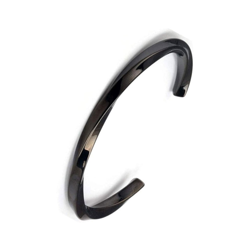 Rockyu C型チタンバングル レディース メンズ兼用 シルバー ゴールド ピンクゴールド ブラック サイズ調整可