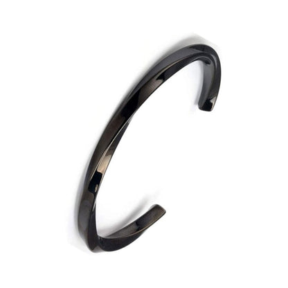 Rockyu C型チタンバングル レディース メンズ兼用 シルバー ゴールド ピンクゴールド ブラック サイズ調整可