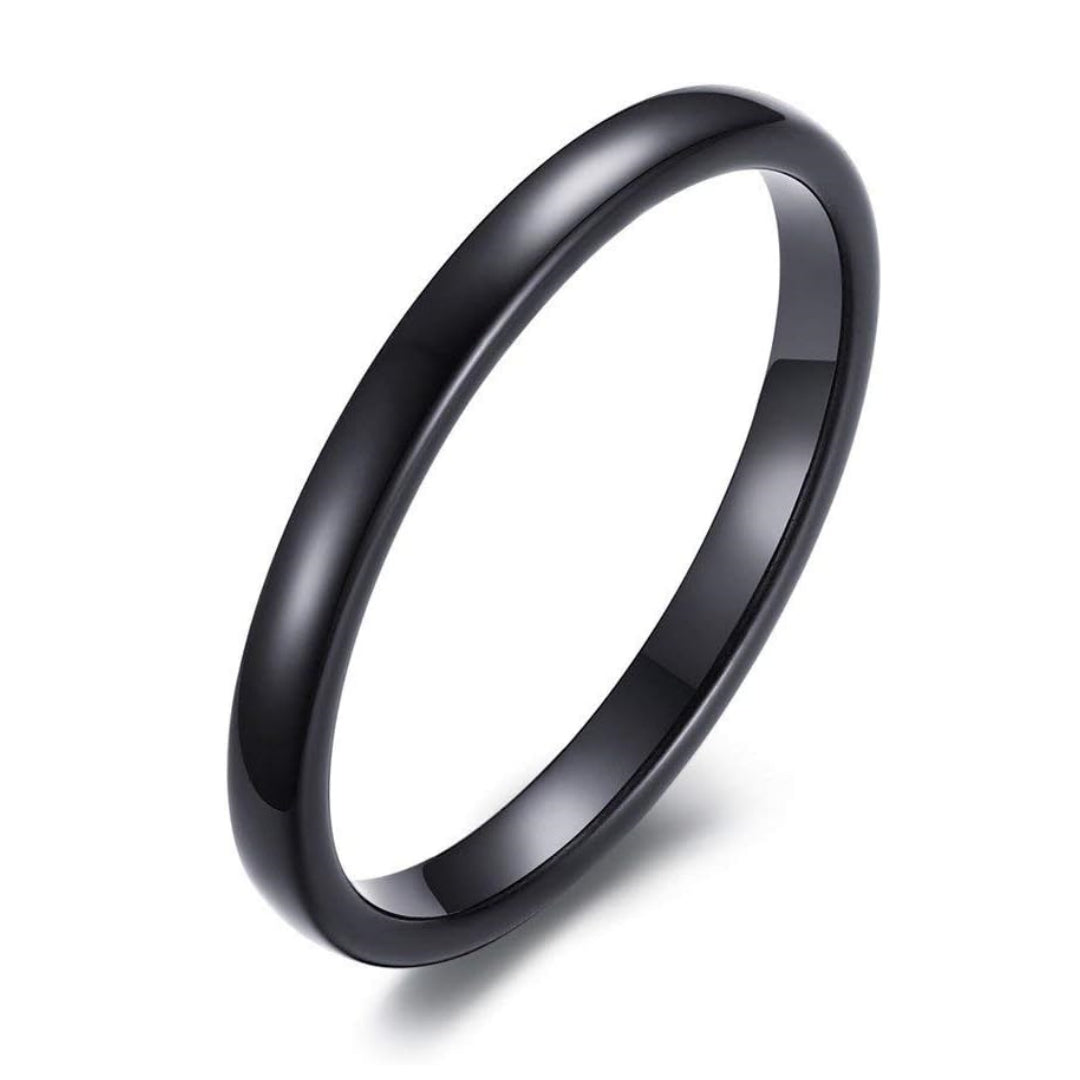 Rockyu タングステン リング 細身 2mm シンプル おしゃれ 指輪 男女兼用 全5色