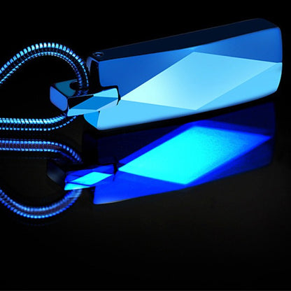 Rockyu タングステンネックレス メンズ レディース 多面カット長方形ペンダント ステンレス蛇チェーン付き 黒・銀・青 モダン幾何デザイン