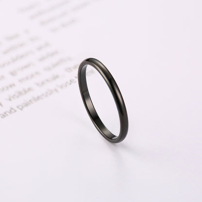 Rockyu ステンレス極細リング 2mm シルバー・ピンクゴールド・ブラック・ゴールド ピンキー対応