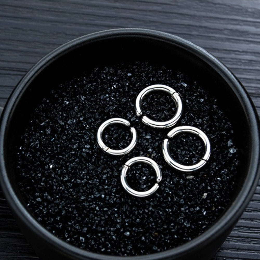 Rockyu ピアス メンズ フープ シルバー 人気 リングピアス ノンホール イヤーカフ フェイクピアス イヤリング 両耳セット ステンレス 金属アレルギー対応