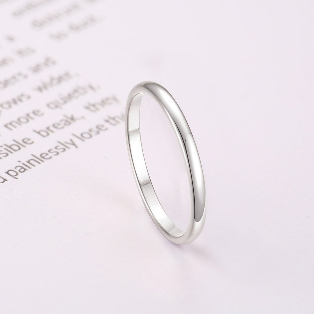 Rockyu ステンレス極細リング 2mm シルバー・ピンクゴールド・ブラック・ゴールド ピンキー対応