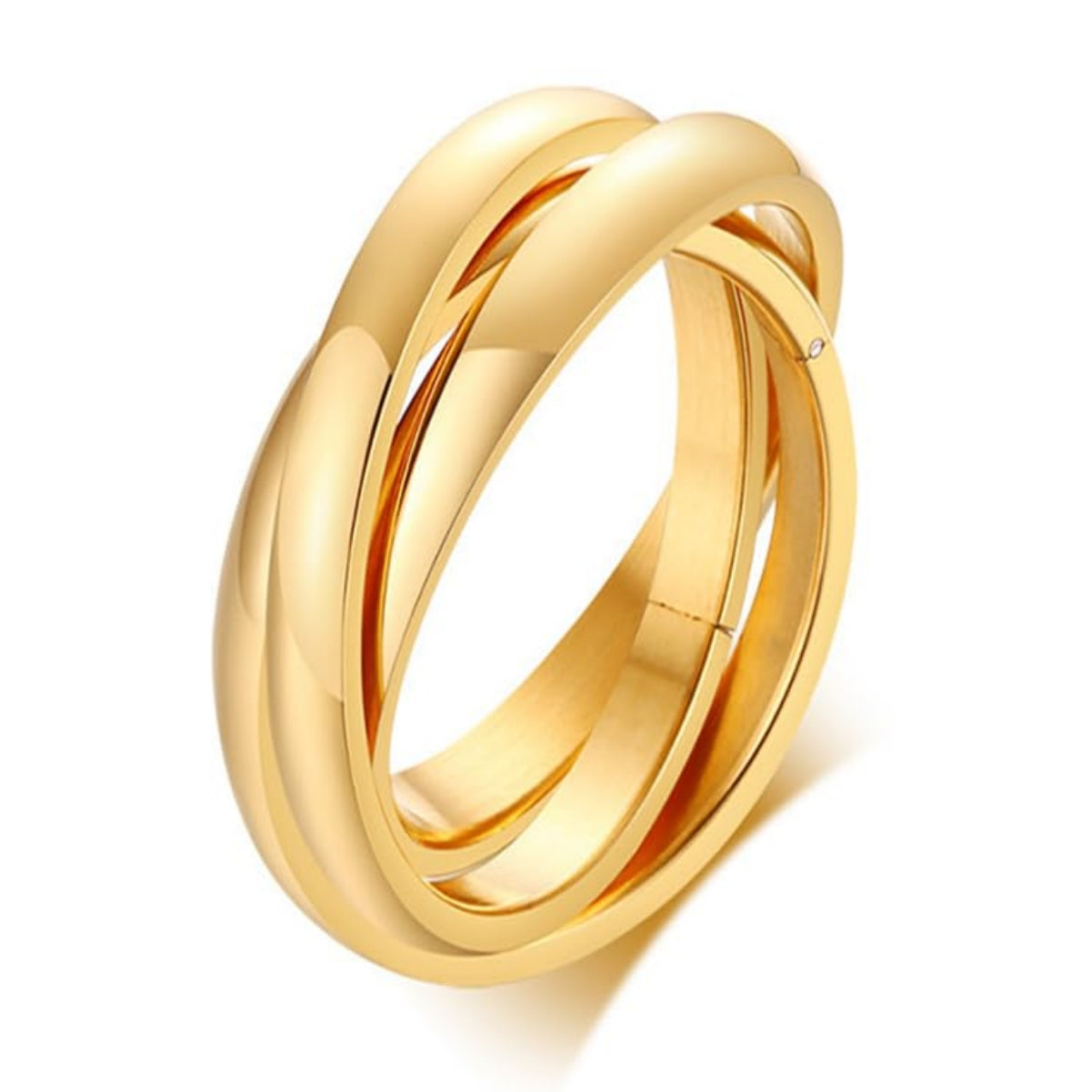 Rockyu トリニティリング 指輪 レディース メンズ 2連/3連/4連 ステンレススチール 幅2mm/3mm 金属アレルギー対応