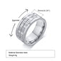 Rockyu ステンレススチールスピンリング 9mm幅 メンズ チタン風ギアデザイン