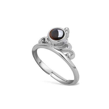 Rockyu 指輪 レディース ピンクゴールド シンプル フリーサイズ リング ルーペ付き