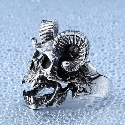 デビルスカルリング ＆ スカルバンドリングセット｜316Lステンレス製 パンク系メンズアクセサリー