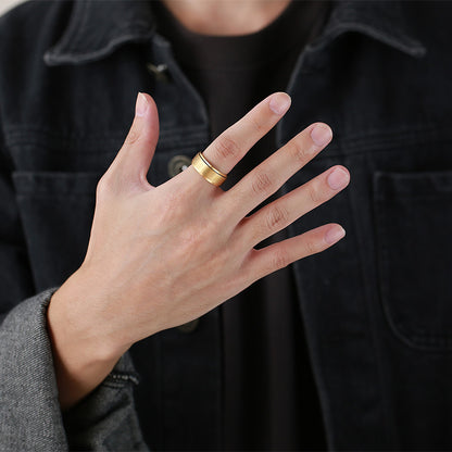 Rockyu ステンレススピナーリング メンズ｜シンプル＆重厚感の3色展開