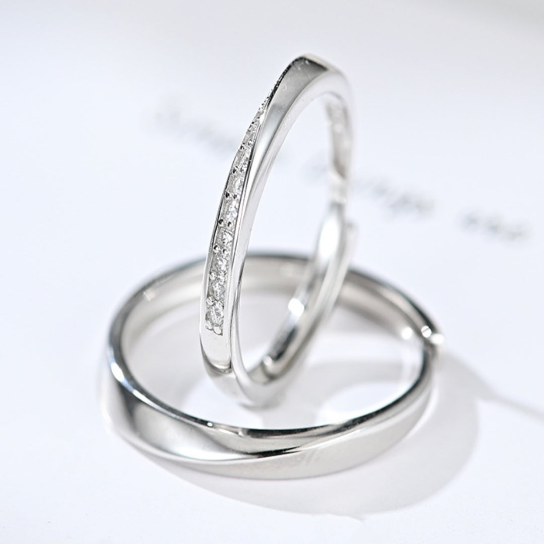 Rockyu メンズ シルバー925 フリーサイズペアリング｜純銀製 結婚・婚約指輪 アレルギー対応