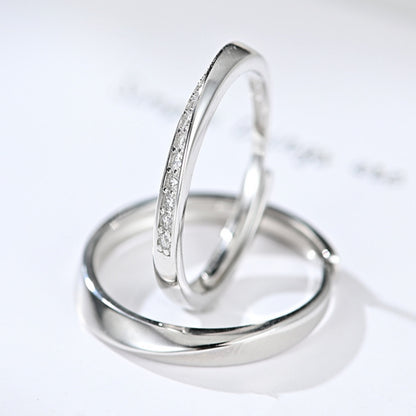 Rockyu メンズ シルバー925 フリーサイズペアリング｜純銀製 結婚・婚約指輪 アレルギー対応