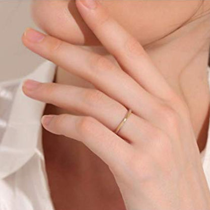 Rockyu ペアリング 2個セット S925 純銀製 指輪｜フリーサイズ 調整可能 ゴールド×シルバー