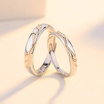 Rockyu 鹿の角モチーフ ペアリング フリーサイズ シルバー925×18K メンズ＆レディース