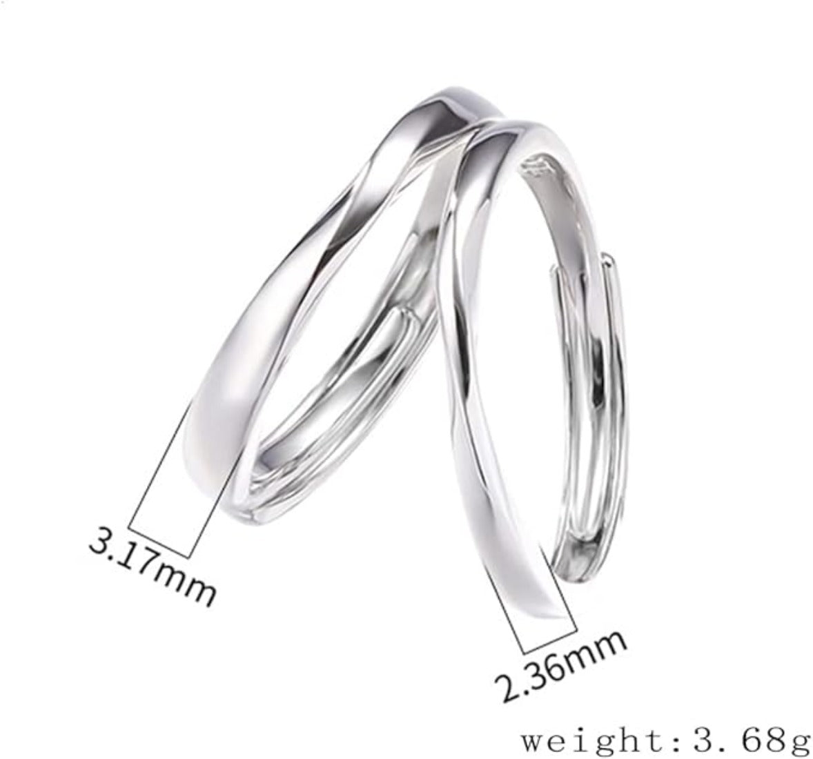 Rockyu リング メンズ フリーサイズ シルバー メビウスデザイン 純銀製 S925 指輪 アレルギー対応