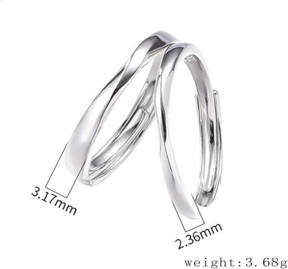 Rockyu リング メンズ フリーサイズ シルバー メビウスデザイン 純銀製 S925 指輪 アレルギー対応