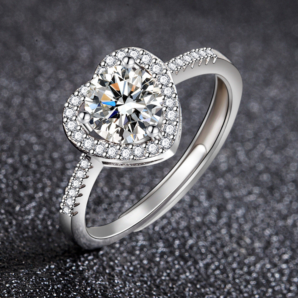 レディース 指輪 フリーサイズ 可愛いジルコニアリング 4デザイン展開 キラキラ大粒シルバーリング