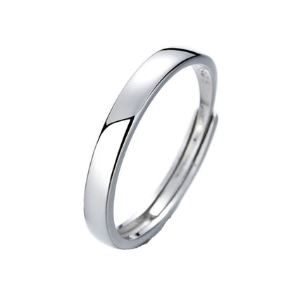 Rockyu 指輪 ペアリング メンズ レディース フリーサイズ 鏡面仕上げ シルバー925 結婚・婚約対応