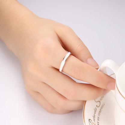 Rockyu シンプルステンレスリング レディース 3.5mm幅 金属アレルギー対応 エナメル加工