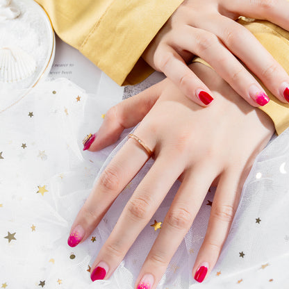 Rockyu 2mmリング シンプル キュービックジルコニア ステンレス 指輪 ピンクゴールド/シルバー