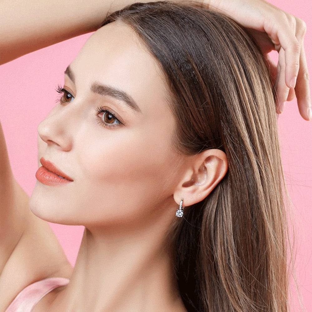 Rockyu ピアス レディース シルバー925 ジルコニア ティアドロップ レバーバック 金属アレルギー対応