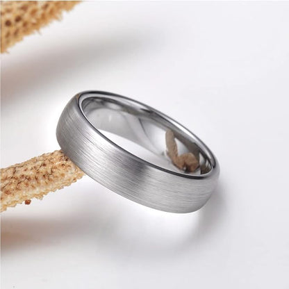 マット甲丸タングステンリング｜Rockyu 男女兼用 6mm/8mm 高耐久シンプル指輪 IPメッキ仕上げ
