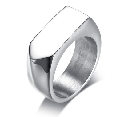 メンズ印台リング｜ステンレス 幅広 スクエアデザイン 指輪 金属アレルギー対応