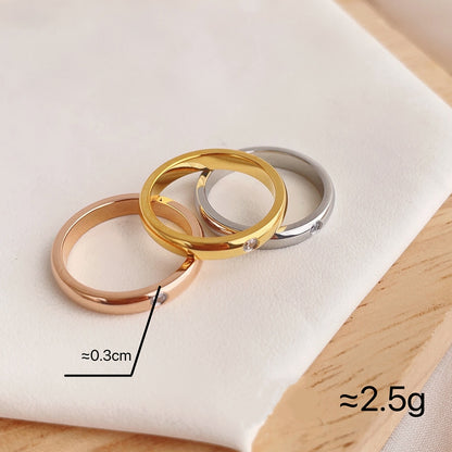 Rockyu シンプル一粒ジルコニアリング｜チタン製レディースリング