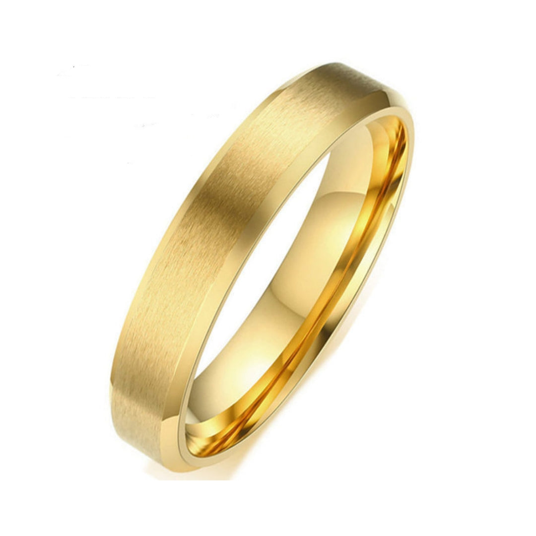 Rockyu チタンステンレスリング メンズリング シンプルマット仕上げ 男女兼用 4/6/8mm サイドカットデザイン 金属アレルギー対応