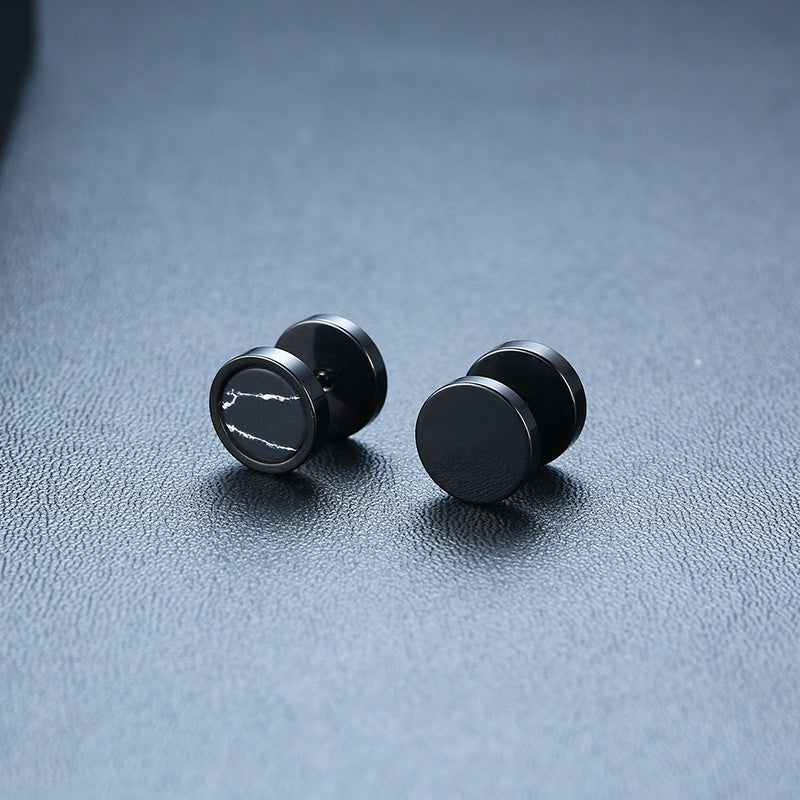 Rockyu ステンレス製スタッドピアス メンズ レディース 両耳用 ターコイズデザイン