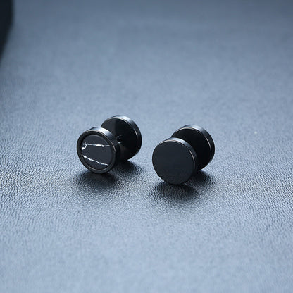 Rockyu ステンレス製スタッドピアス メンズ レディース 両耳用 ターコイズデザイン