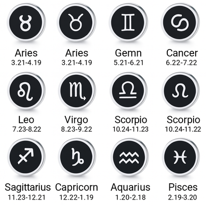 Rockyu 星座ピアス 8mm ステンレス ブラック メンズ レディース 水瓶座 アンティーク風