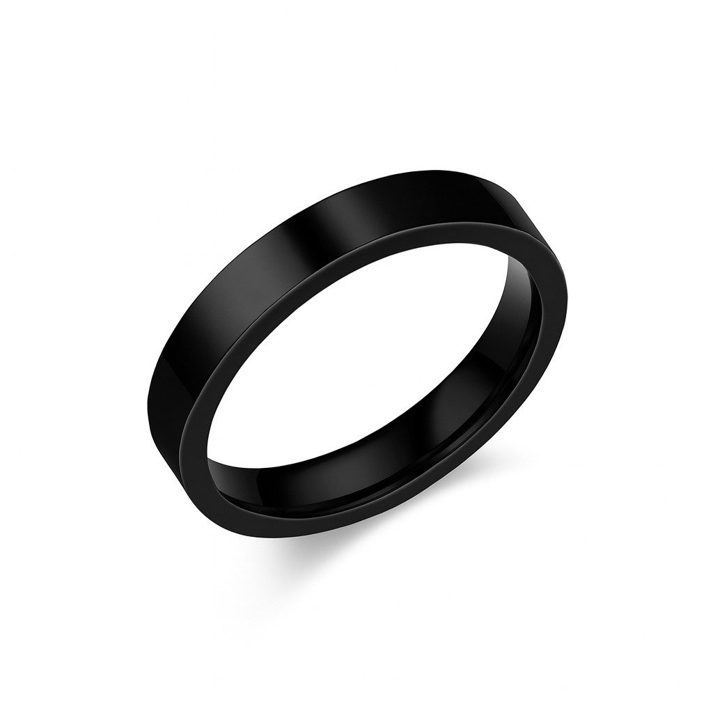 Rockyu 指輪 ステンレス製 2mm 4mmリング レディース メンズ ブラック ゴールド シルバー ピンクゴールド 鏡面仕上げ