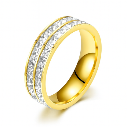 Rockyu エタニティリング レディース チタン ジルコニア ゴールド シルバー 4mm 6mm 8mm おしゃれ プレゼント