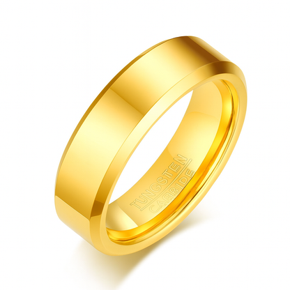 タングステンカーバイド リング 6mm幅｜IPメッキ加工＆マット仕上げ 指輪（ブラック／ブルー／ゴールド／ローズゴールド）タングステンカーバイド リング 6mm幅｜IPメッキ加工＆マット仕上げ 指輪（ブラック／ブルー／ゴールド／ローズゴールド）